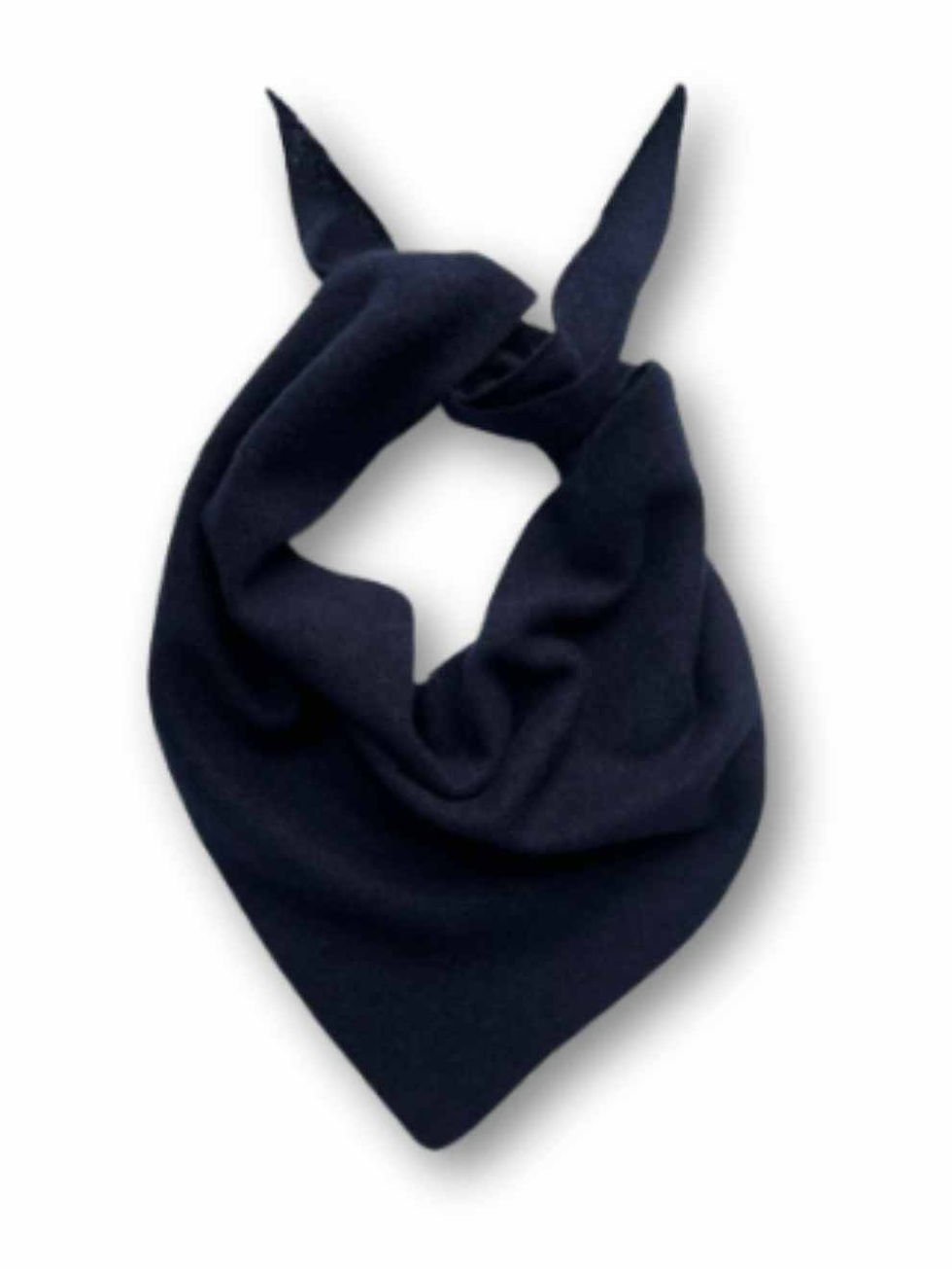 Merino Wool Triangle Neckerchief Scarf in Navy