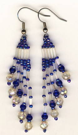 White & Blue Earrings 5S
