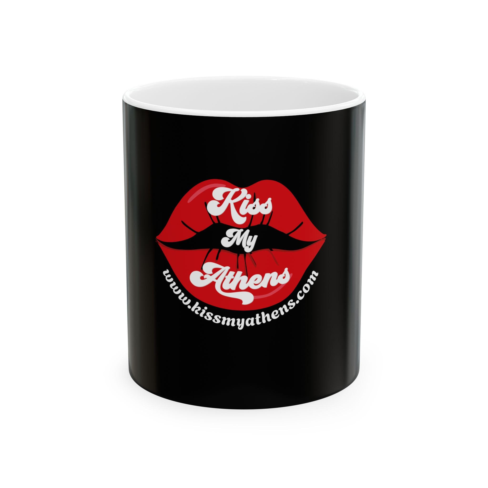 Kiss My Athens Red Lips Ceramic Mug (11oz, 15oz)