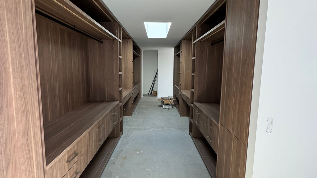 Custom timber joinery and timber flooring in hallway
