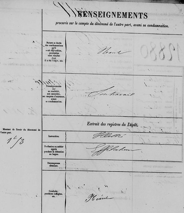 Grall Alain guiclan bagne nouvelle caledonie bagnard finistere