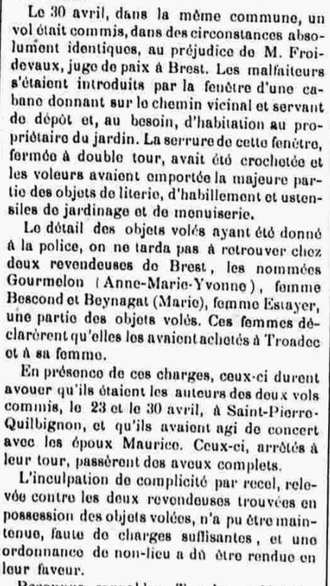 Troadec Auguste Yves brest plouguin bagne nouvelle caledonie portsall