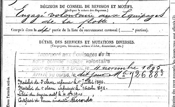 trebaol augustin marie guilers port brillet indochine maroc nouvelle calédone tonkin paris canal ourq villemin 14-18 Finistère Non Mort France Réformé maladie tuberculose suicide fusillé accident