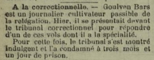 Bars Goulven plouguerneau normand bagne guyane bagnard finistere