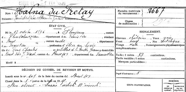 Halna du Fretay laure vallantin de la motte dragon guerre 14 18 1914 1918 guerre 14 18 1914 1918 patrick milan brest plouguin patrimoine histoire