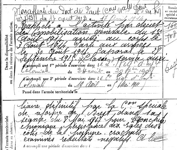 ploudalmezeau lannilis rene joseph uguen nantes 14-18 Finistère Non Mort France Réformé maladie tuberculose suicide fusillé accident