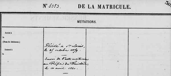 Le Goënric Mathieu goanvic rosporden fournier lancien bagne guyane bagnard finistere