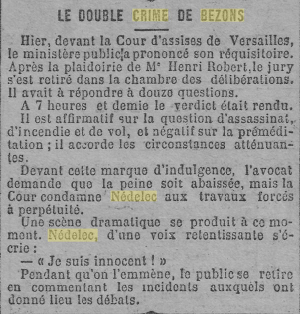 Nédélec Eugène Victor quimper crime bezons evade evasion bagne guyane bagnard finistereédélec Eugène Victor _12.jpg