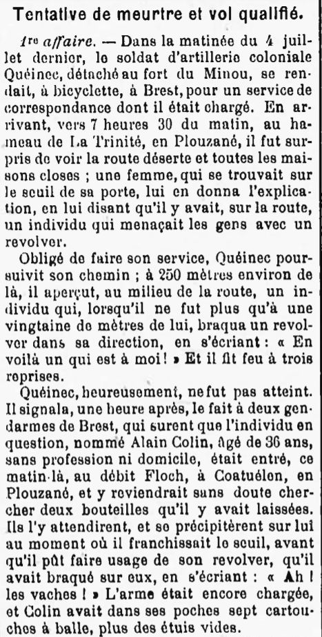 Colin Alain brest lambezellec le gac finistere bagne guyane bagnard