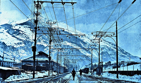 italy alps Railroad rail chemin fer locomotive wagon ww1 great war guerre 14 18