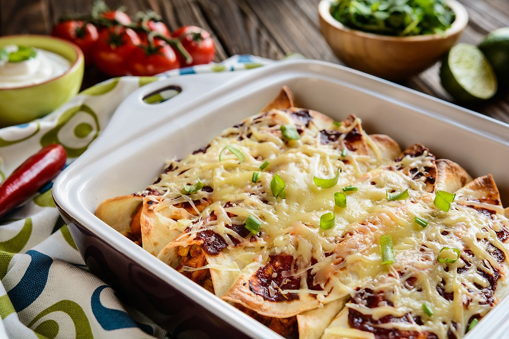 Traditional Mexican enchiladas