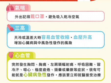 慢性病族群、氣喘患者與長輩更要提高警覺
