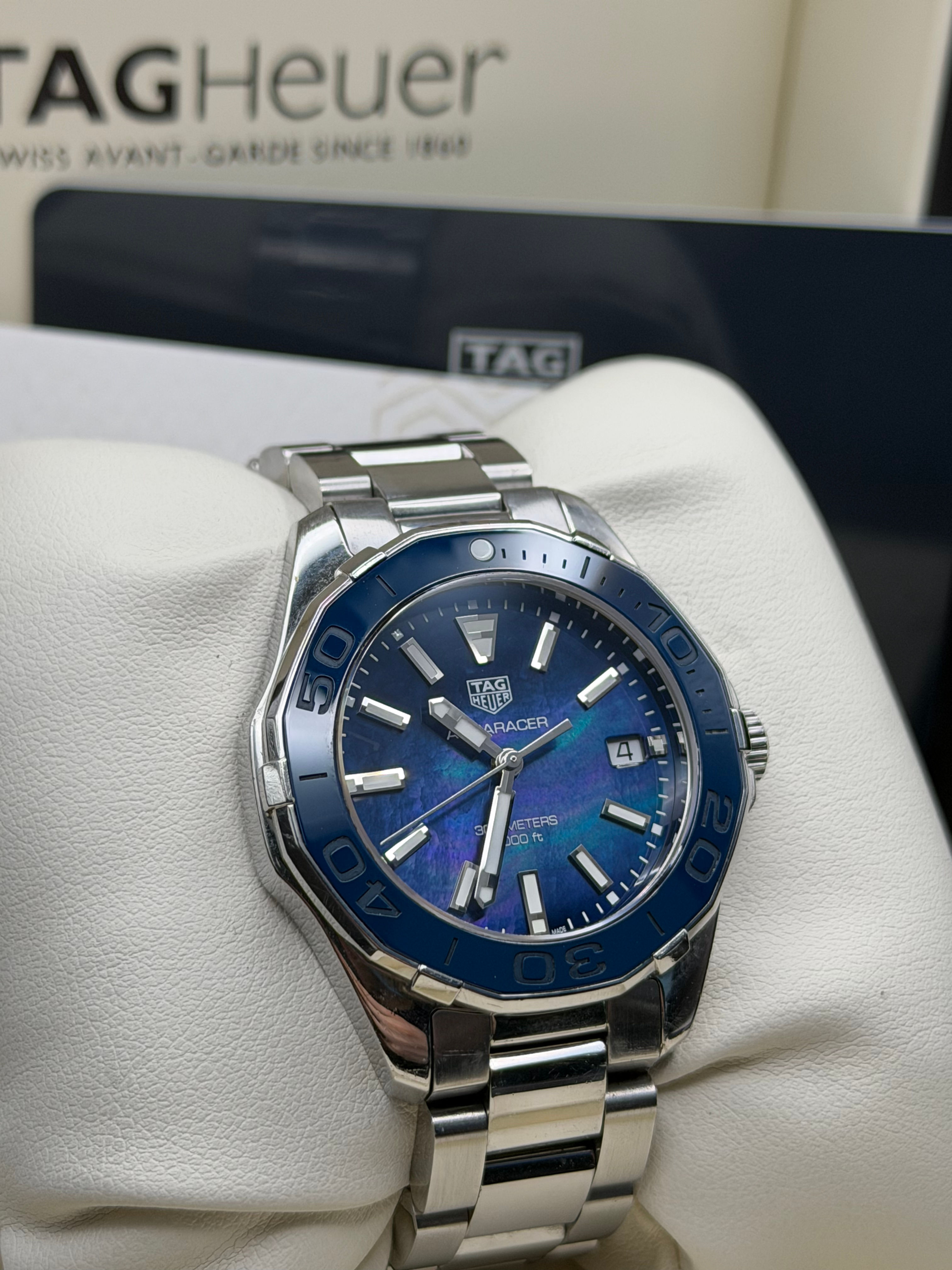 Ladies Tag Heuer Aquaracer with blue MOP dial