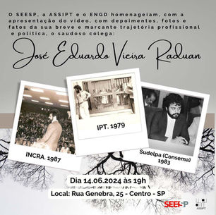 AGENDA | Evento homenageia José Eduardo Vieira Raduan