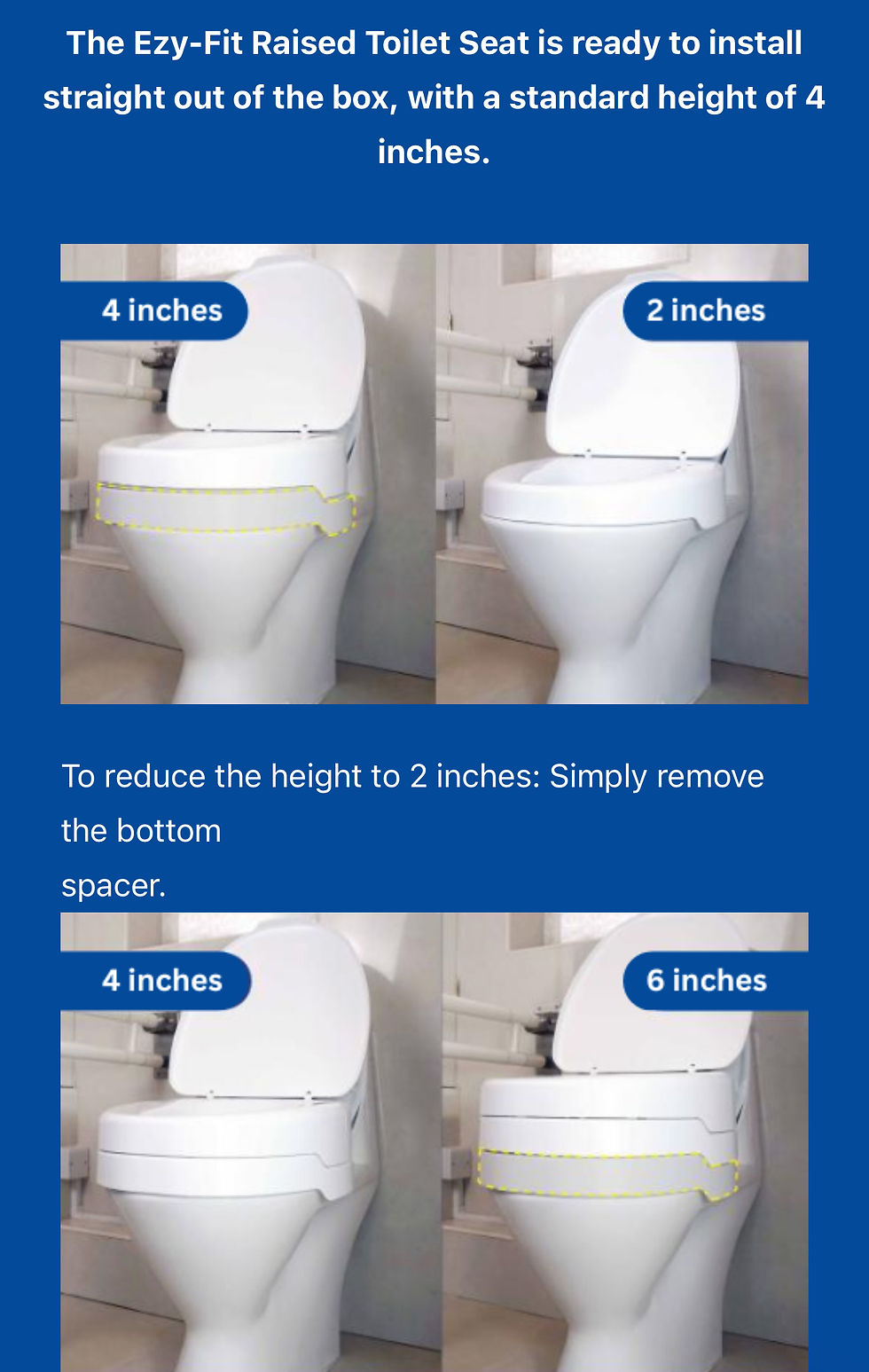 Thumbnail: Helping Hands Ezy-Fit Raised Toilet Seat  with Lid