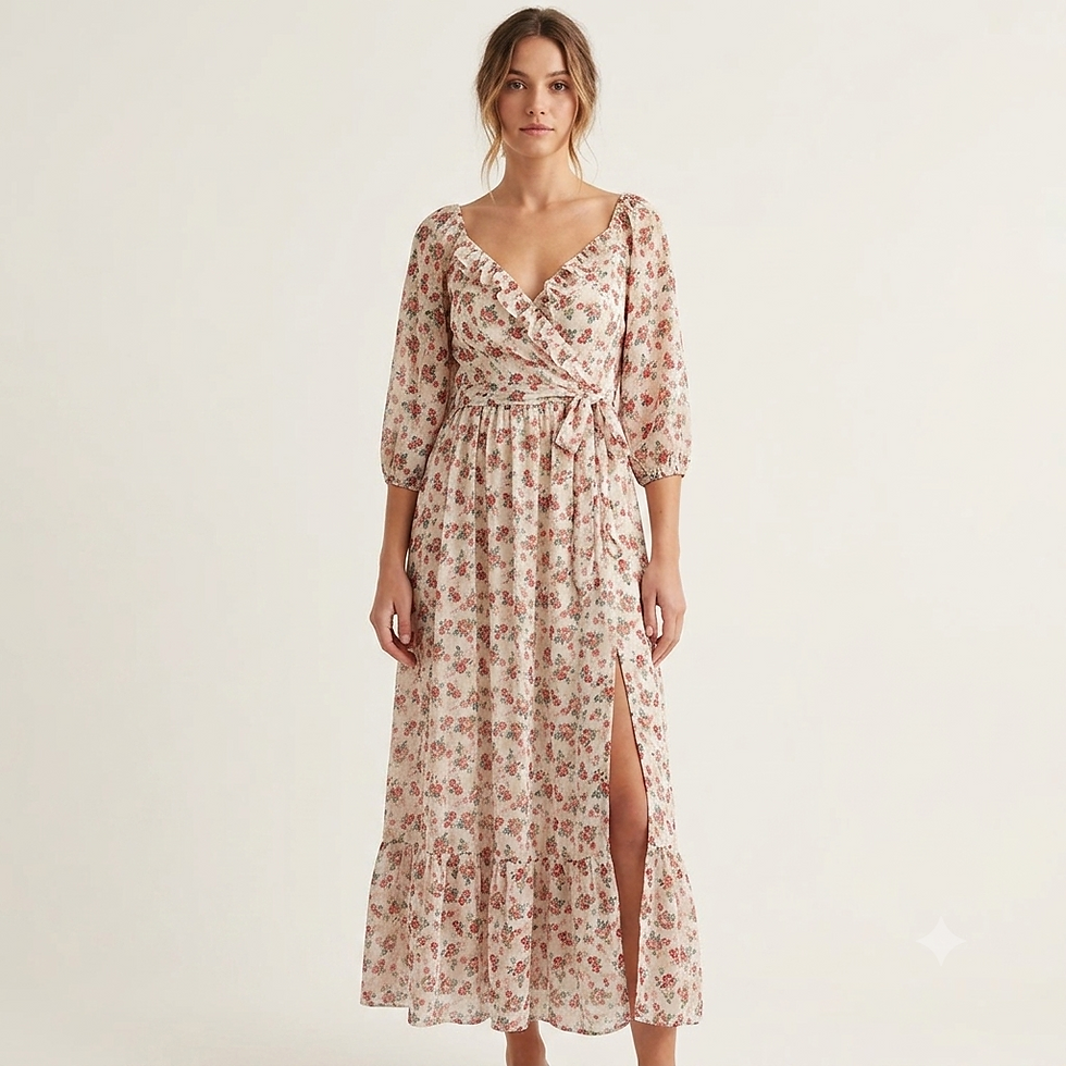 Thumbnail: BloomGrace™ Floral Wrap Maxi Dress