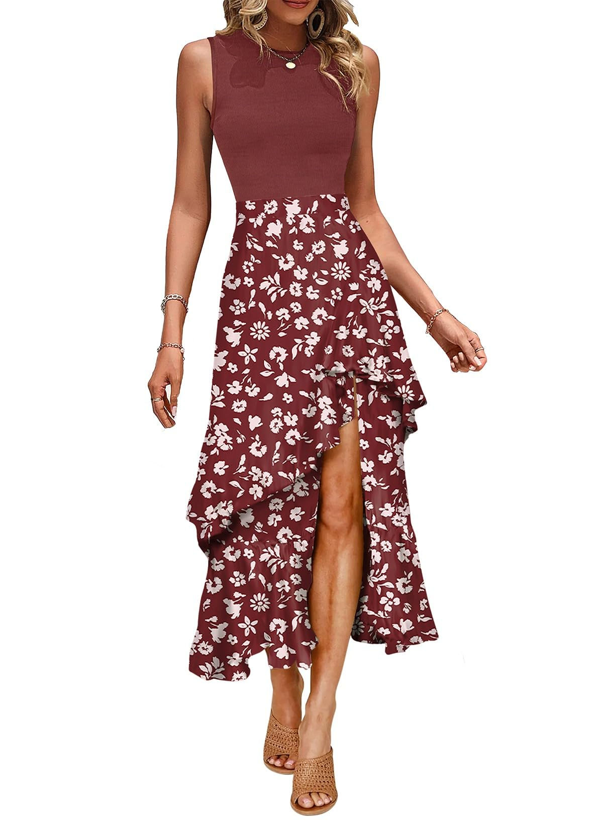 Dokotoo Boho Maxi Summer Dresses for Women 2024 Casual Spring Floral Beach Women
