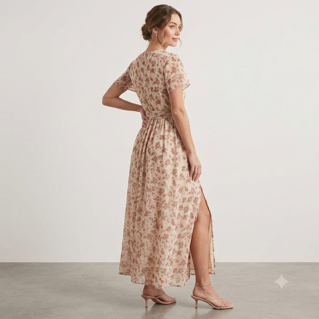 BloomGrace™ Floral Wrap Maxi Dress