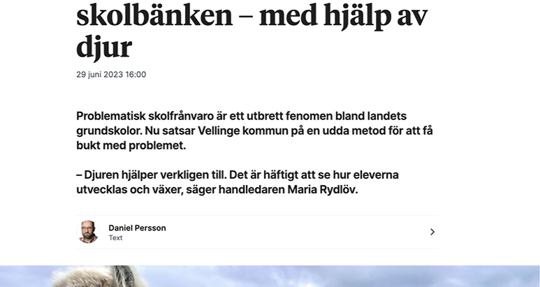 Artikel i Sydsvenskan 29 juli 2023