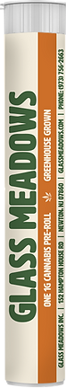 Glass Meadows sun grown branded pre roll tube