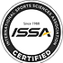 ISSA Certified seal – International Sports Sciences Association, established 1988, certification badge displayed on Sound Body Fitness site.