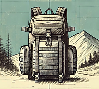 Illustration of a backpack representing rucking, with text explaining how rucking involves walking with a weighted pack for a cardio workout.