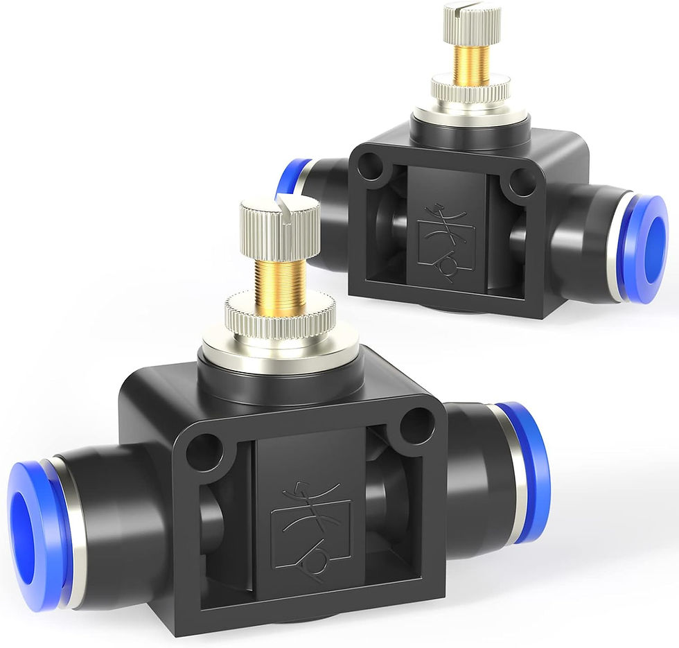 Miniatura: Válvula de control de flujo de aire con racor, regulador de velocidad en líne