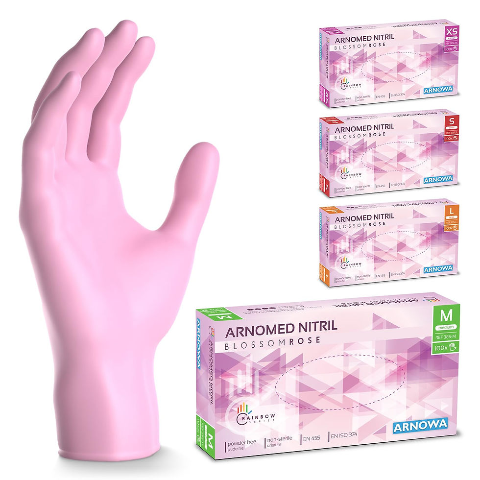 Thumbnail: 100x ARNOMED® Guantes nitrilo talla M Negro, Guantes desechables quirurgicos y