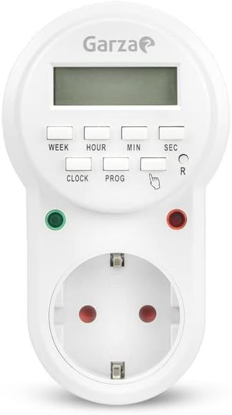 Miniatura: Garza - Enchufe Temporizador Programador Digital, Programable 24 horas/7 días,