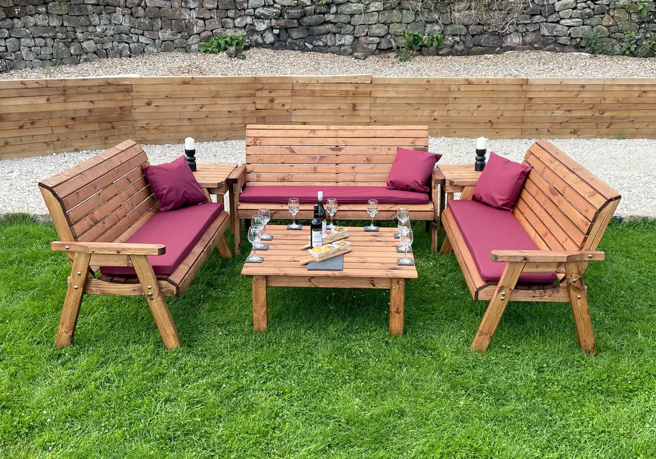 Redwood Nine Seat Patio Set