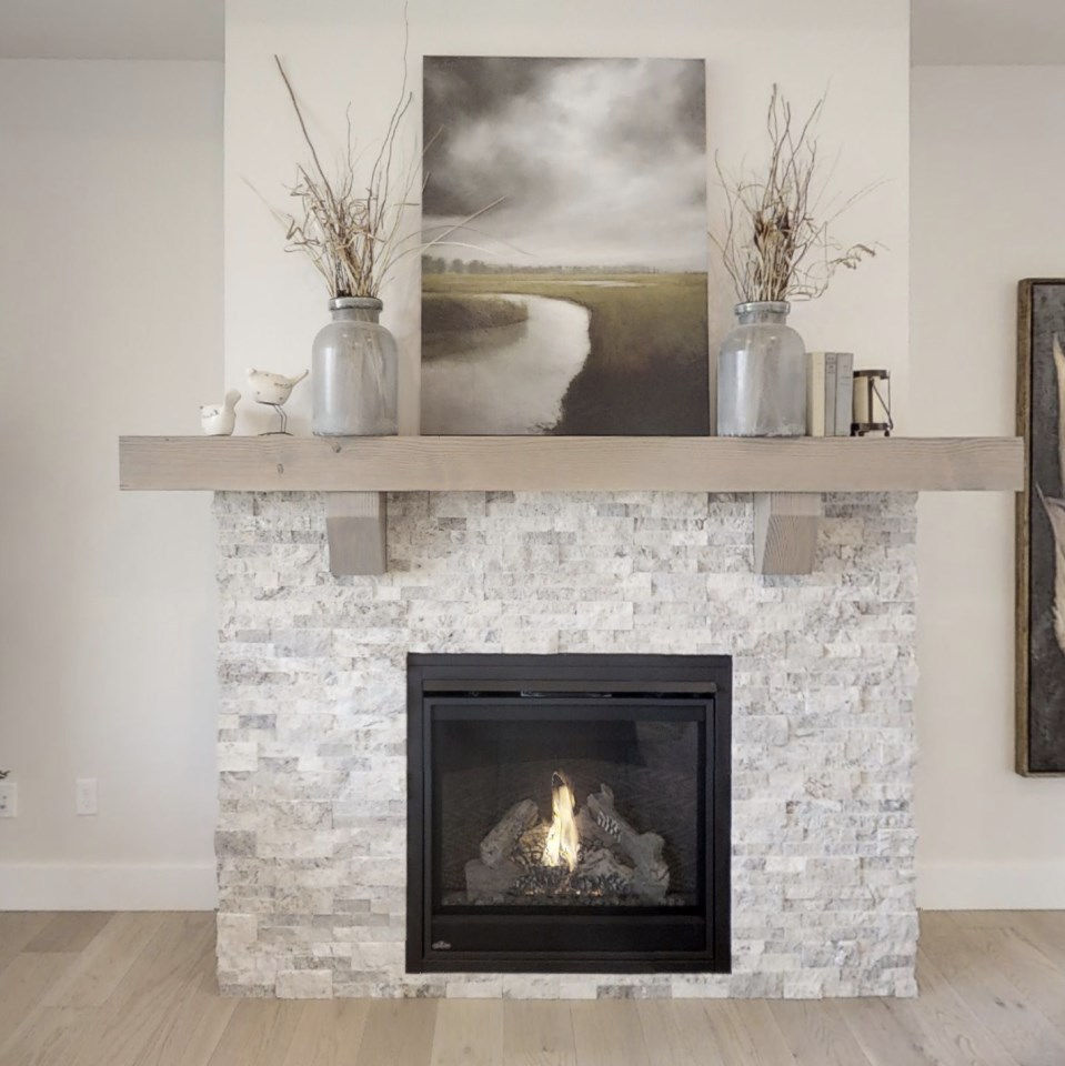 Distinct Collection: Stone Fireplace to Mantle