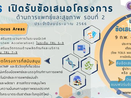 ศูนย์ความเป็นเลิศฯ เปิดรับข้อเสนอโครงการด้านการแพทย์และสุขภาพ (รอบที่ 2) ประจำปีงบประมาณ 2566