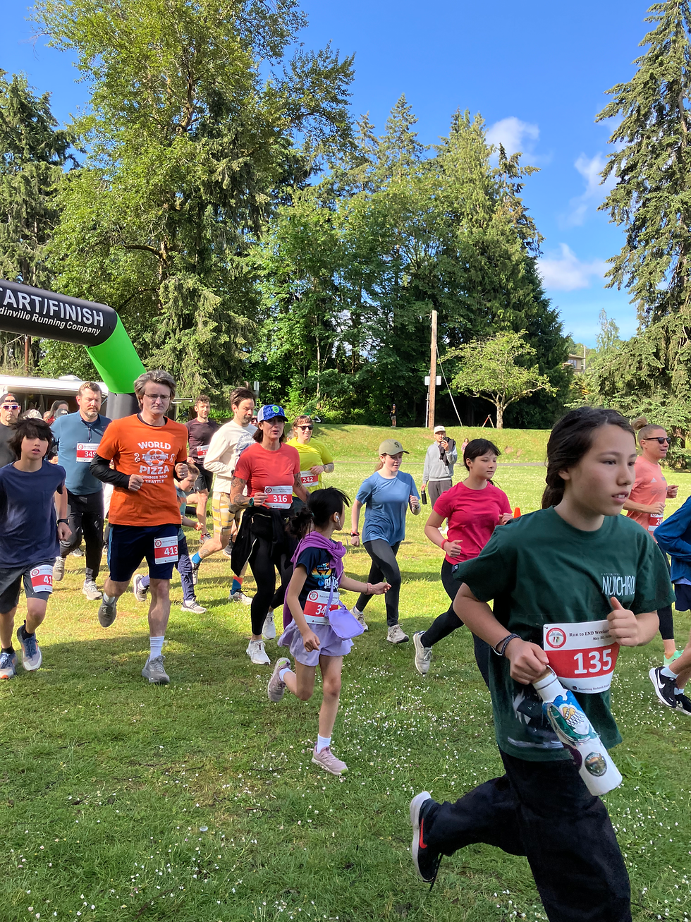 Backpack Brigade runners having fun at the Run to END Hunger 5K