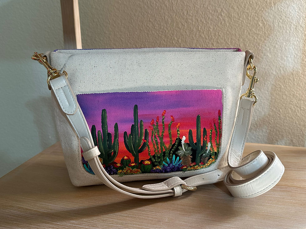 Thumbnail: Double Sided Hand Painted Desert Crossbody Purse