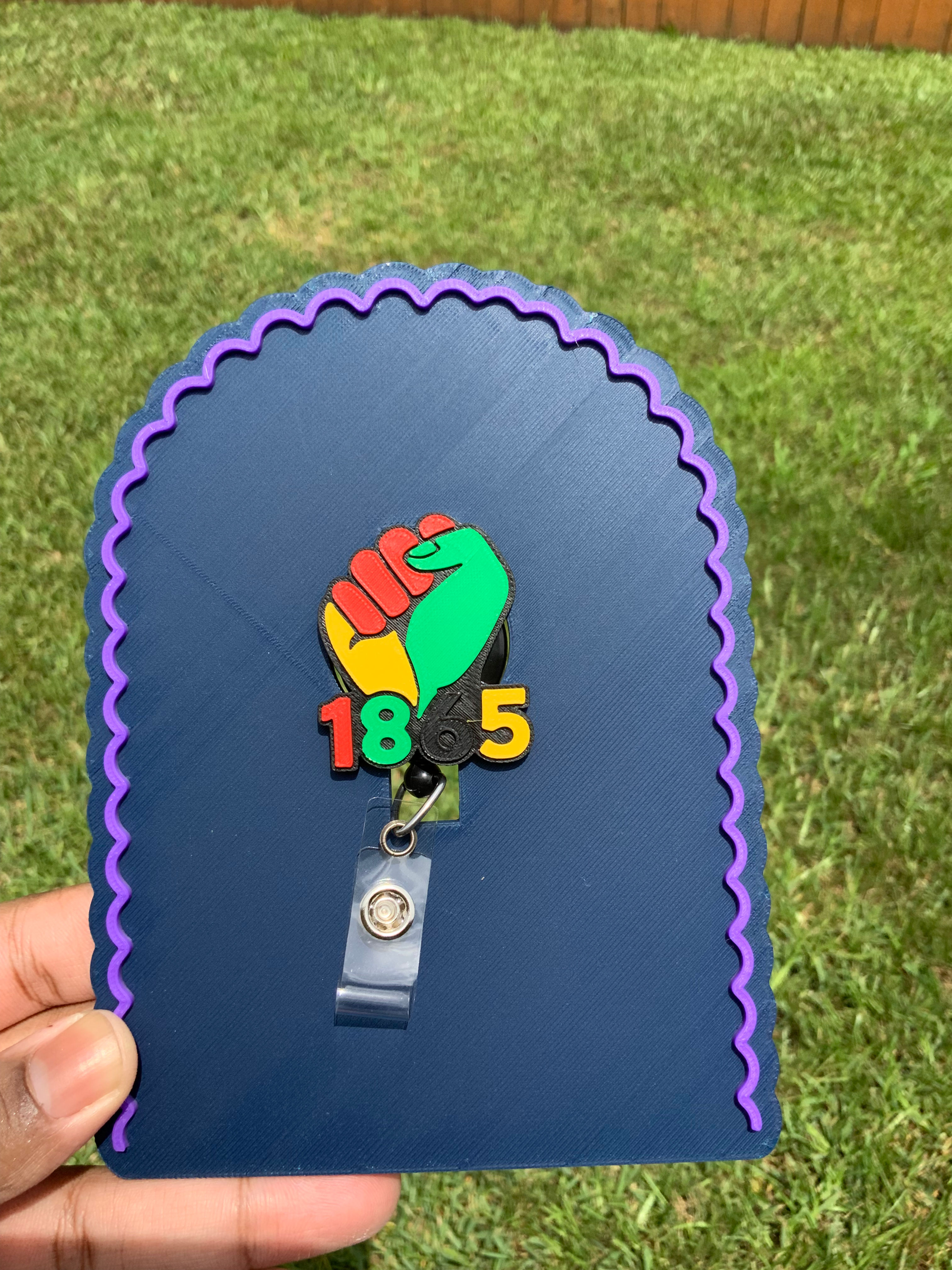 Juneteenth 1865 Freedom Fist 3D Badge Reel | Retractable Nurse ID Holder