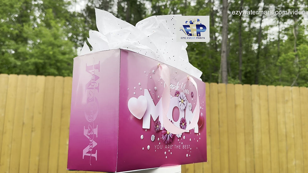 Thumbnail: Luxury Mother’s Day gift bag display with custom photo design large gift bag for mom tissue not included