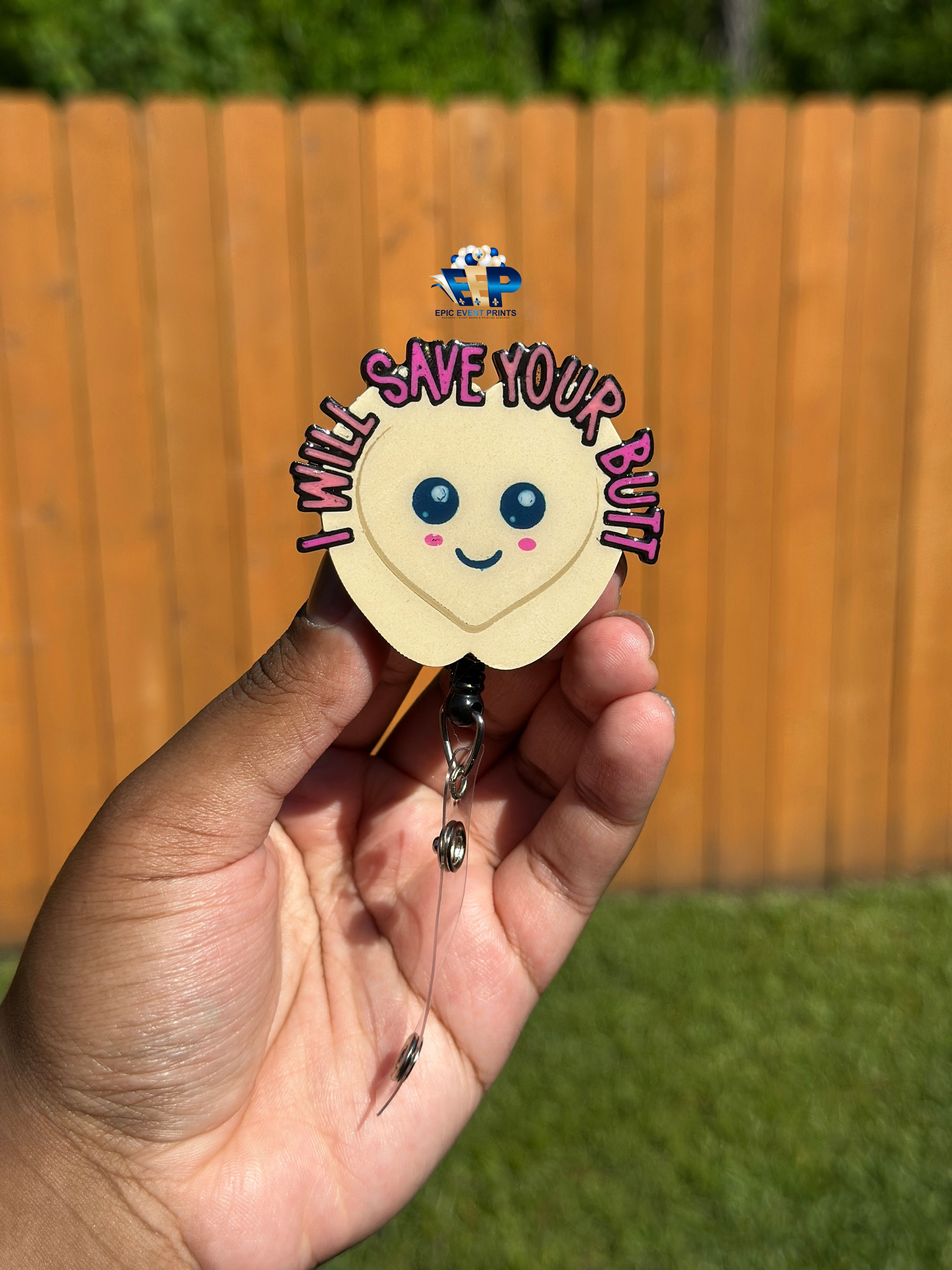 Mepilex Sacral Heart Wound Care Badge Reel | 3D Printed Nurse Badge Holder