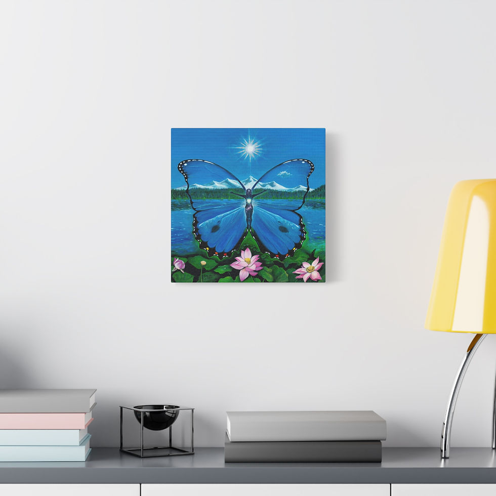 Thumbnail: Blue Butterfly Nature Canvas Print — "Imaginal Morphosis"