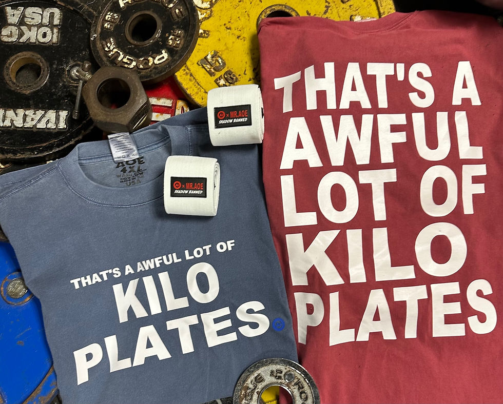 Thumbnail: THAT’S A AWFUL LOT OF KILO PLATES  OVERSIZED TEE SMALL FONT