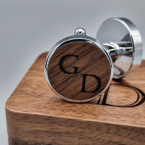 Wooden Cufflinks | Skull And Anchor