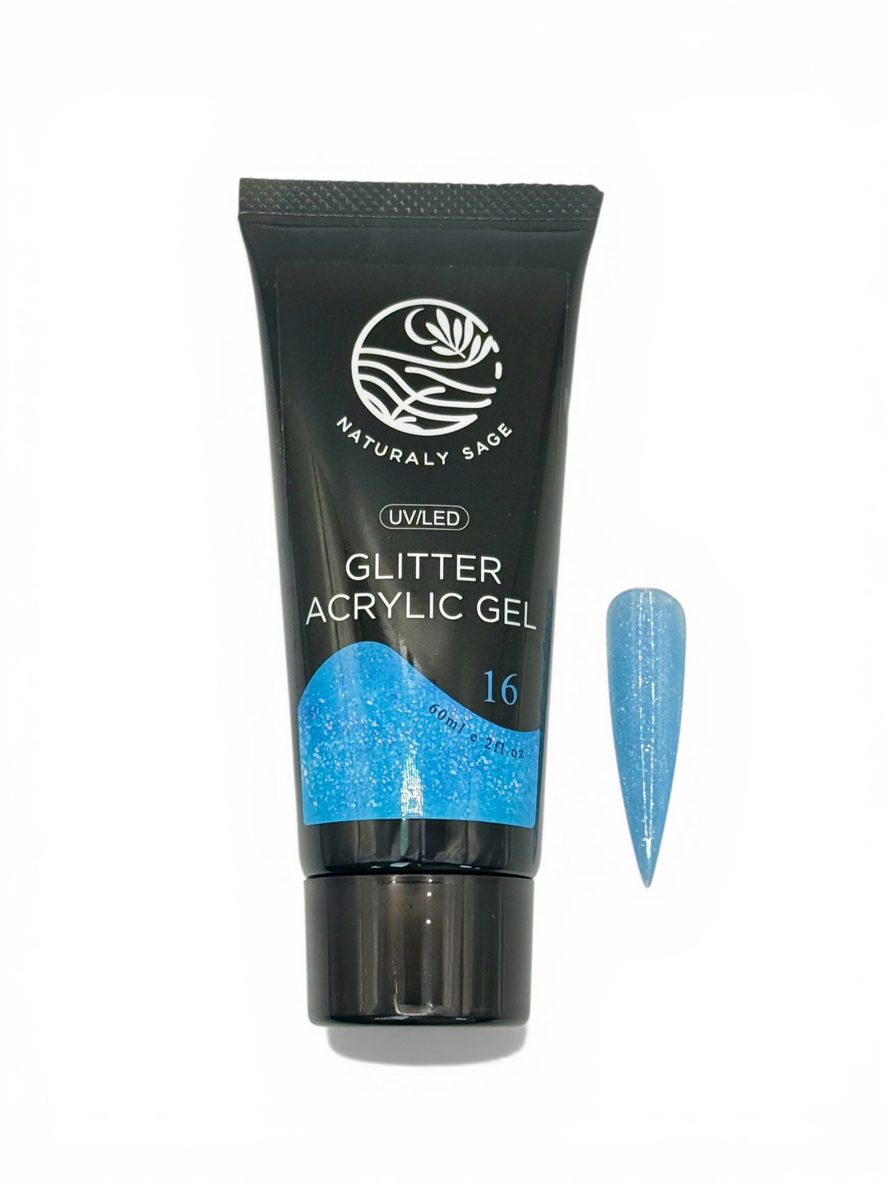 Glitter Acrylic Poly Gel #16 Ocean Blue 2fl.oz