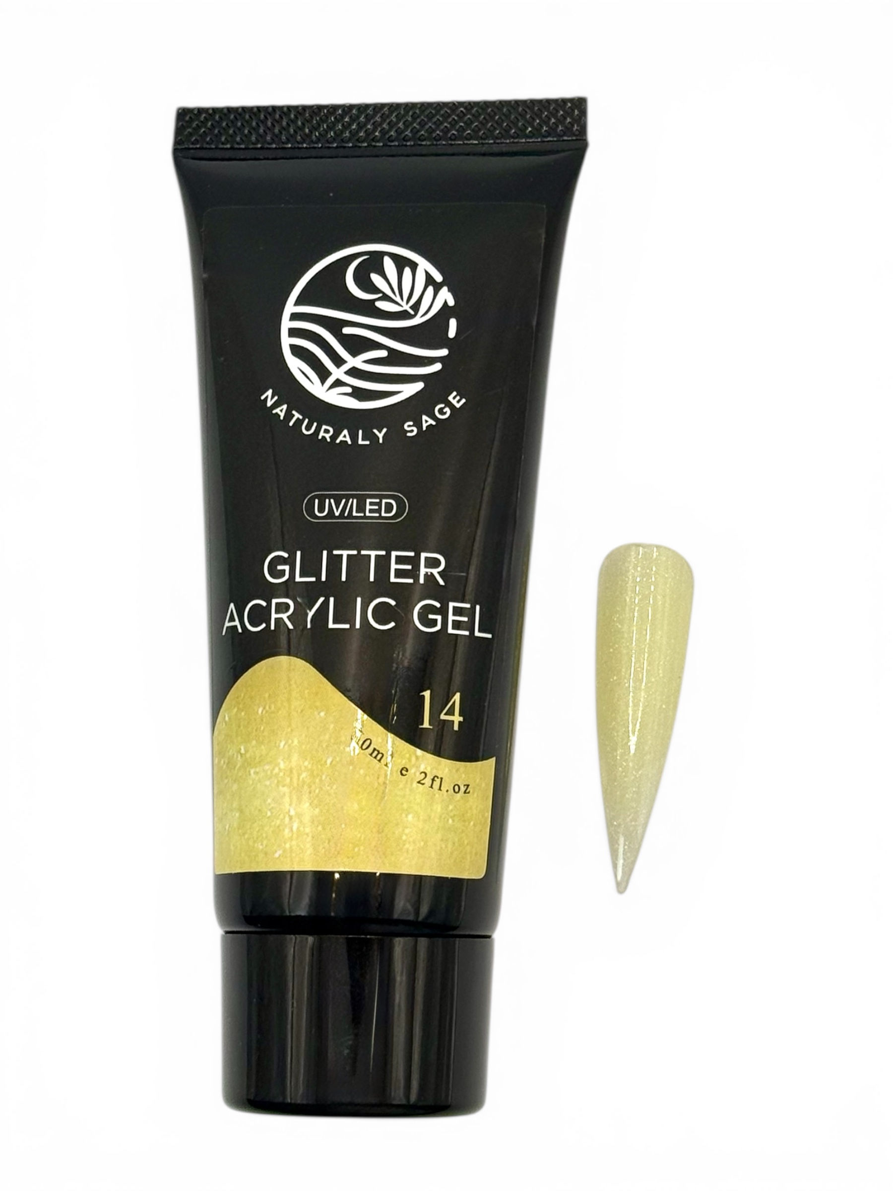 Glitter Acrilic Poly Gel #14 Soft Marigold