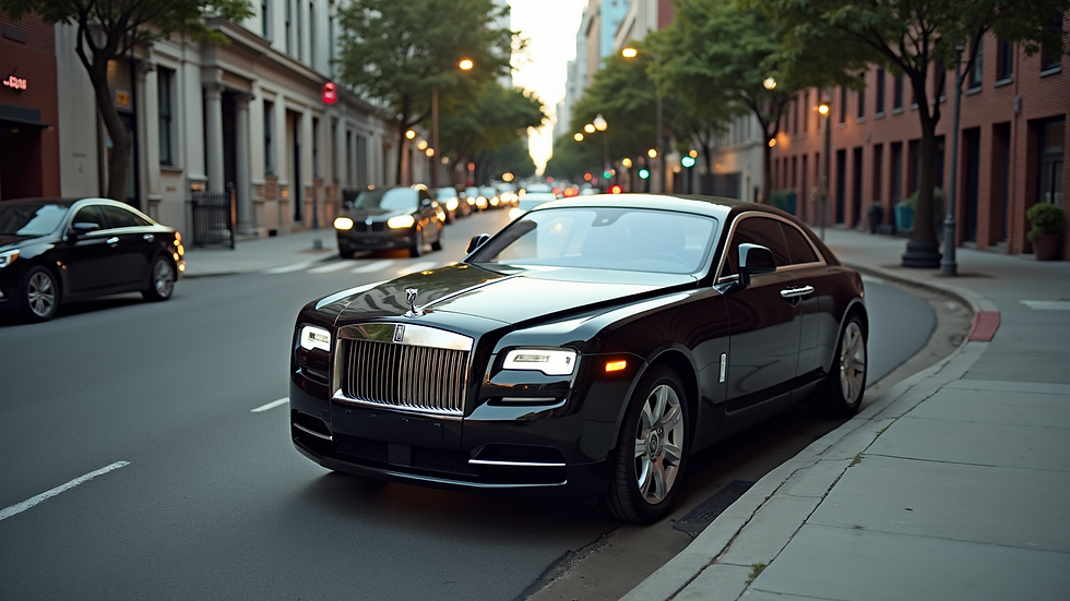 High angle view of a luxury car parked on a San Francisco street