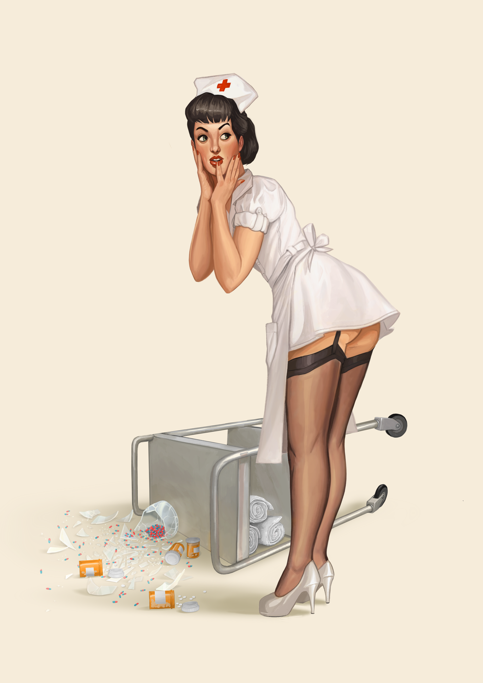 Portrait, Illustration, Vintage, Illustrateur, Toulouse