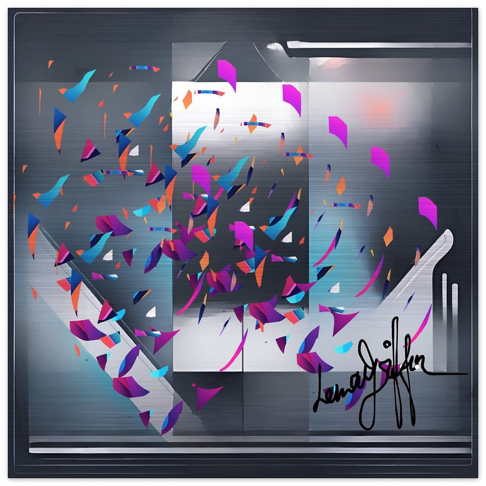 Thumbnail: Abstract Art Aluminum Print by Lena Griffin - Brushed Silver Finish