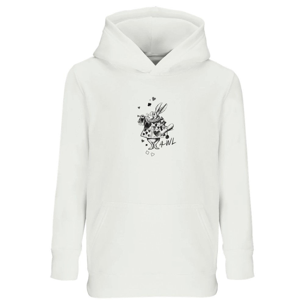 Recycled Blend Kids Hoodie. White Rabbit