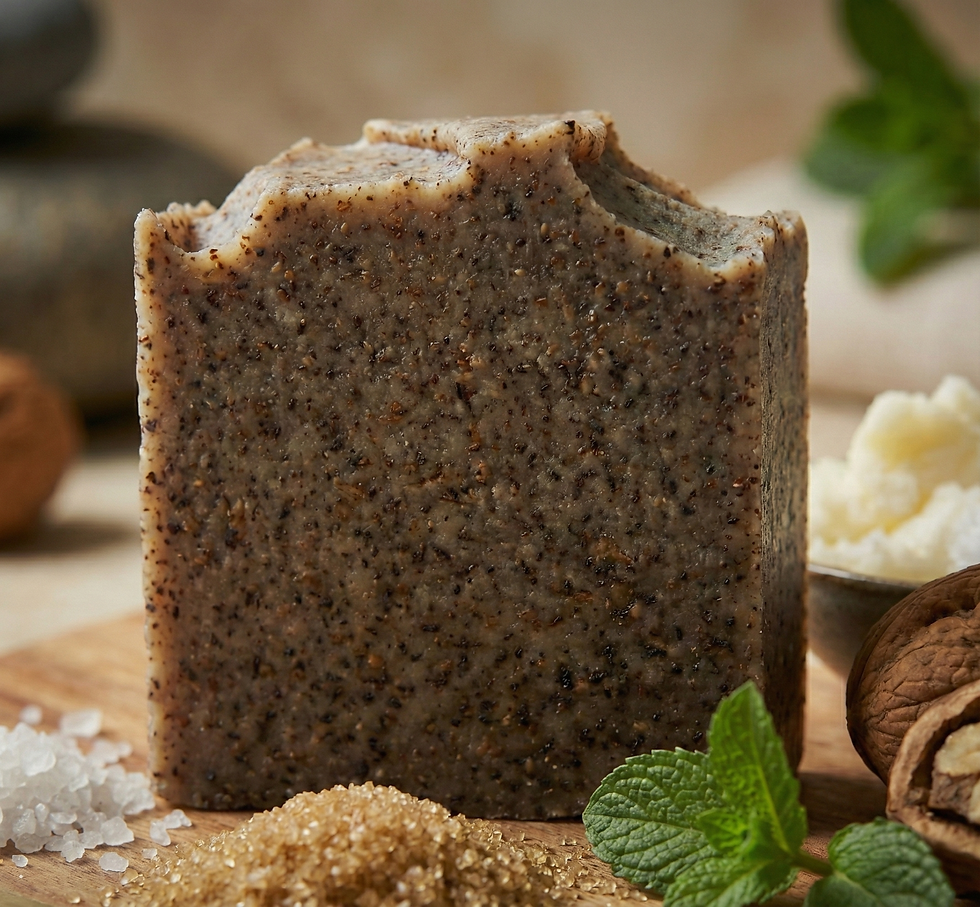 Experience deep exfoliation with our Walnut Peppermint Scrub Bar. This Walnut Peppermint Scrub Bar invigorates, refreshes.