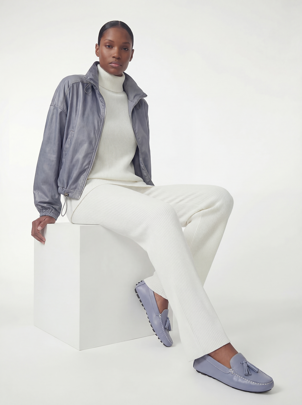 Women’s calf leather driving loafers with tassel and cushioned insoles. Comfortable leather moccasins for work or casual wear