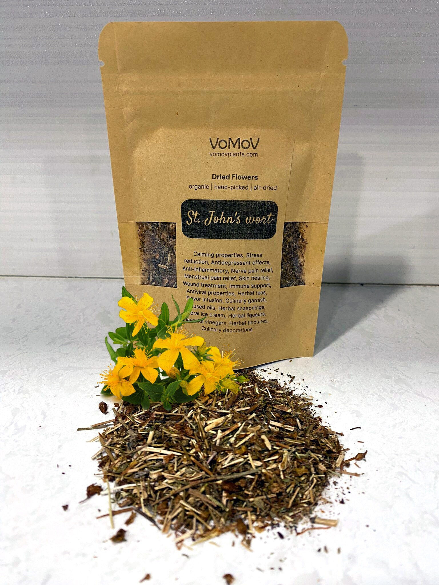 Organic St. John's Wort Flowers Dried Cut NoGMO NoPesticides Tea Spice Soap