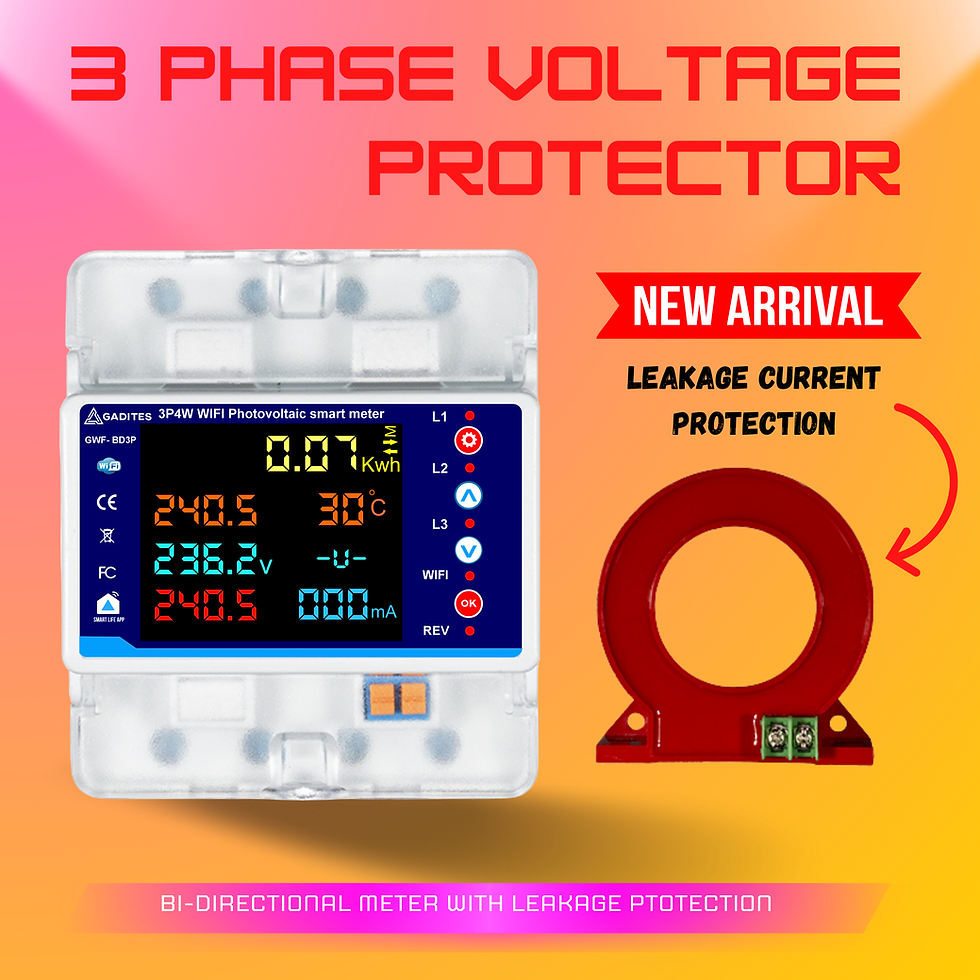 Thumbnail: 2nd Gen 3 Phase WIFI Energy Meter, Bi-Directional Power Meter 100A, 22KW